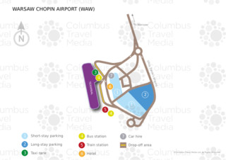 Map of Warsaw Chopin airport & terminal (WAW)